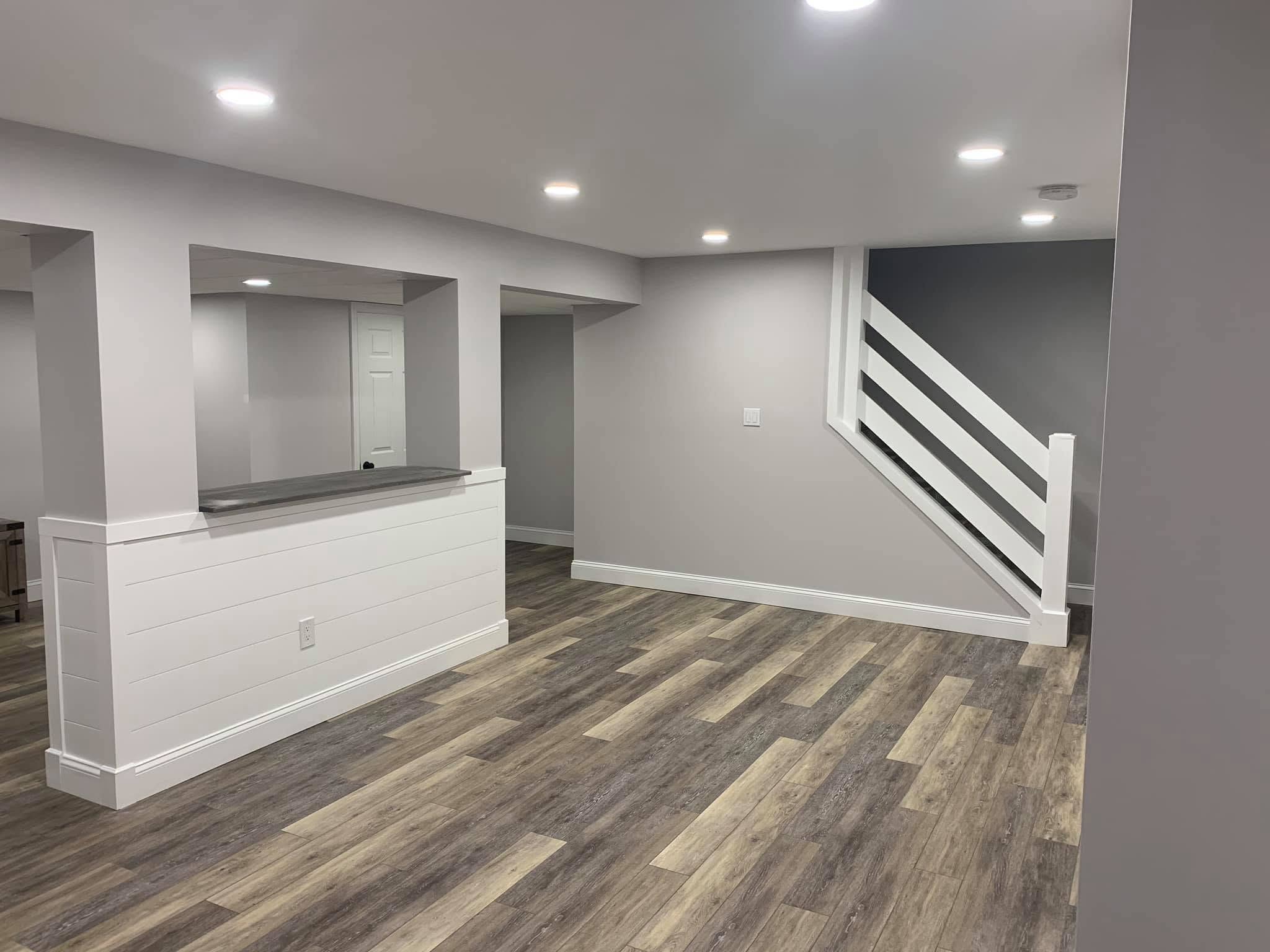 Finished basement retreat, whole-home renovation by Next Gen K Designs